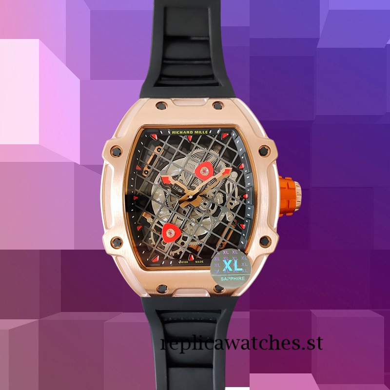 Richard Mille RM27-04 Men RM27-04-012 Around 38*48mm Rose Gold-tone Transparent Dial - Image 2