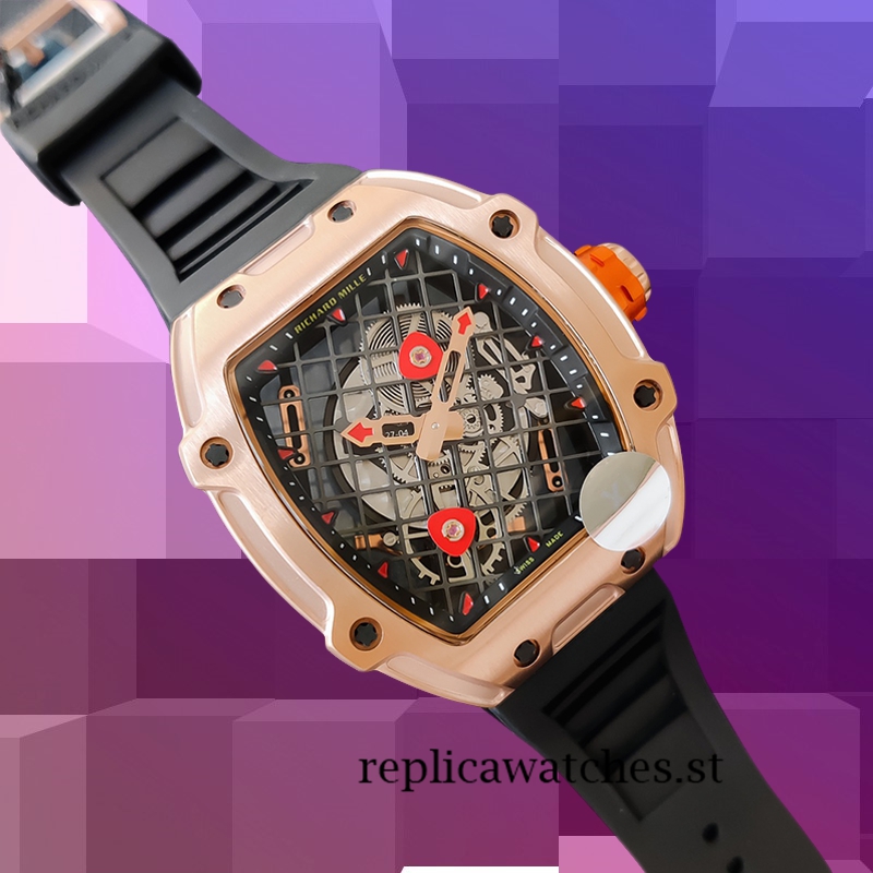 Richard Mille RM27-04 Men RM27-04-012 Around 38*48mm Rose Gold-tone Transparent Dial - Image 3
