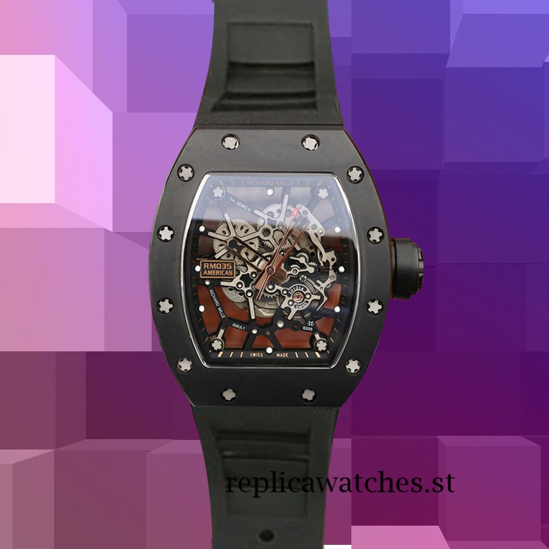 Richard Mille RM035 Men Around 50*42mm RM035-008 Mechanical Transparent Dial - Image 2