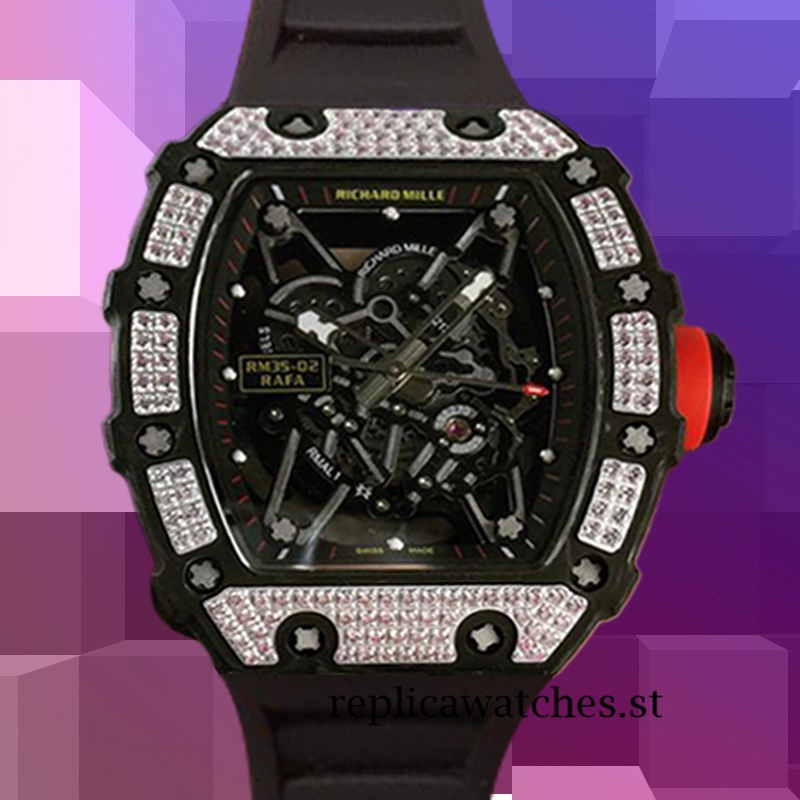 Richard Mille RM35-02 RM35-02-020 Men Around 50*42mm Mechanical Black