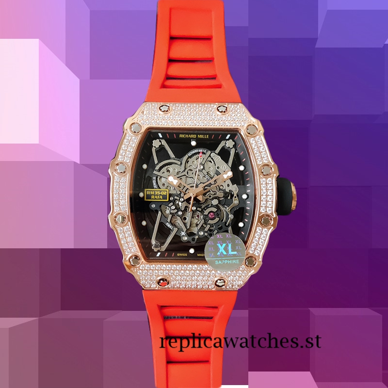 Richard Mille RM35-02 RM35-02-031 Around 45mm Men Rose Gold-tone Transparent Dial - Image 2