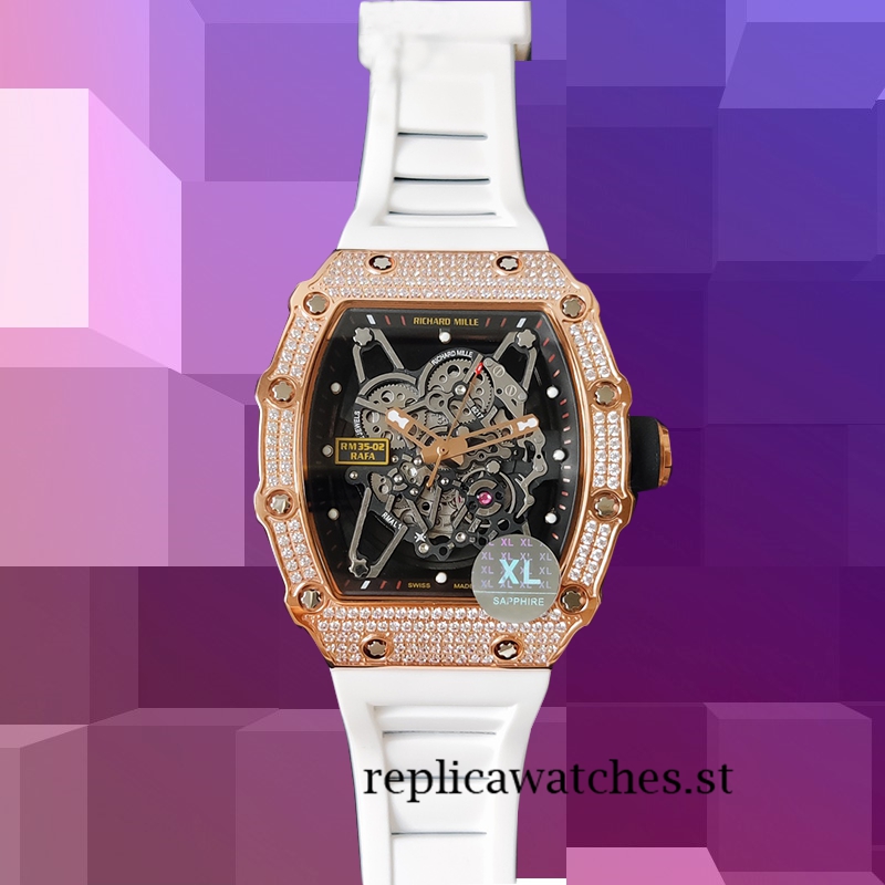 Richard Mille RM35-02 RM35-02-031 Around 45mm Men Rose Gold-tone Transparent Dial - Image 4