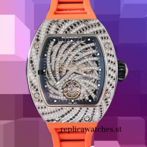 Richard Mille RM51-02 RM51-02-011 Around 48*40mm Ladies Silver-tone Diamond Paved Dial