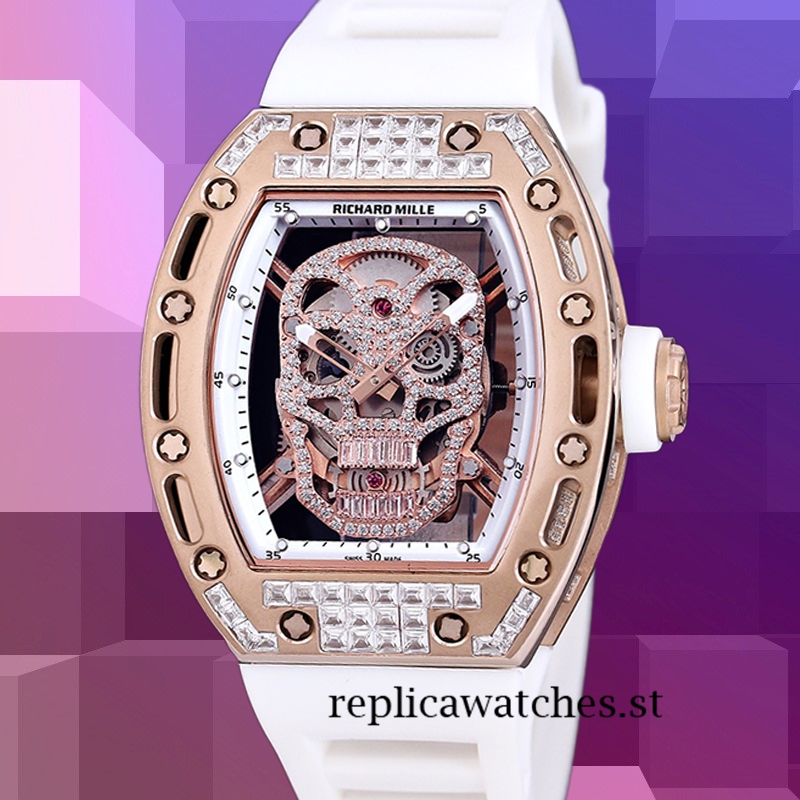 Richard Mille RM 052 50*42mm Men RM 052-013 Diamonds Skull Dial