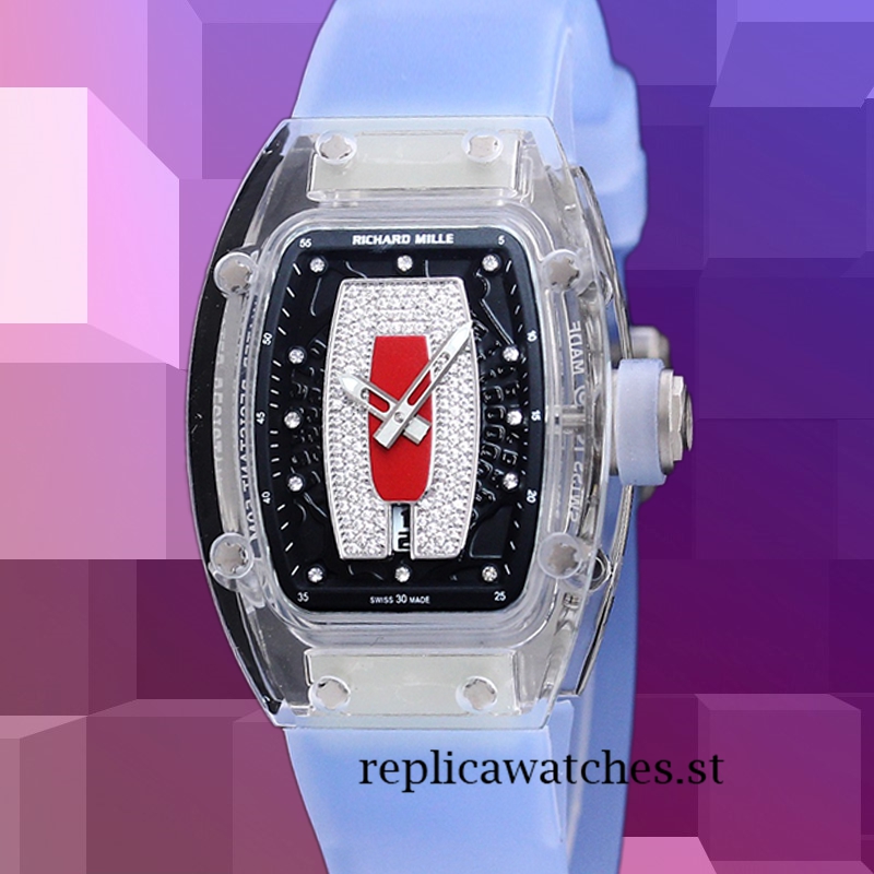 Richard Mille RM 07-02 46*32mm RM 07-02-005 Ladies Automatic Red With Diamonds Dial