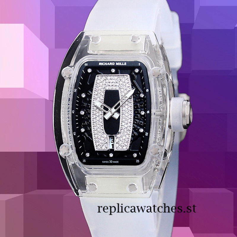 Richard Mille RM 07-02 RM 07-02-008 Ladies 46*32mm Transparent Black With Diamonds Dial