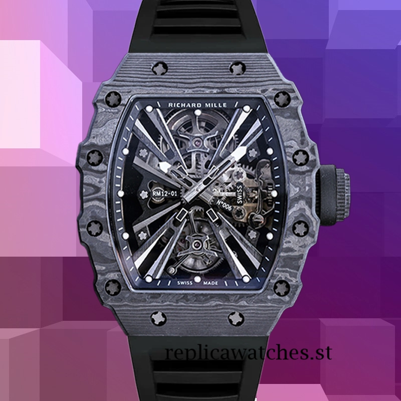 Richard Mille RM12-01 RM12-01 Men Around 50*40mm Black Transparent Dial