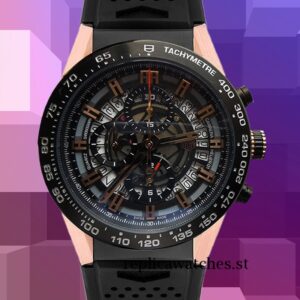 Tag Heuer Carrera Men's 15mm CAR205A.FT6087 Black Skeleton Dial Automatic