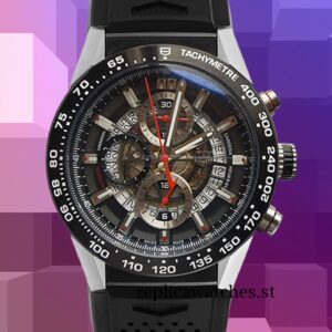 Tag Heuer Carrera Men's CAR2A1Z 15mm 20cm Black Skeleton Dial