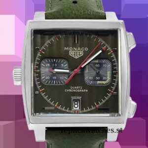 Tag Heuer Monaco 15mm Men's CAW211E.FC6414 Japanese Quartz Green Dial