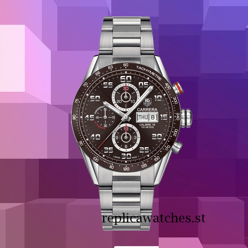 Tag Heuer Carrera Men's CV2A1S.BA0799 Around 15mm Brown Dial Automatic - Image 2