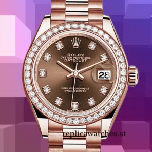 Rolex Datejust 28mm Ladies 279135rbr-0017 Rose Gold-tone