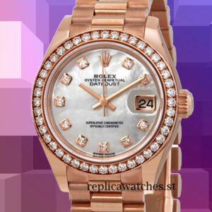 Rolex Datejust m279135rbr-0010 Ladies 28mm Rose Gold-tone