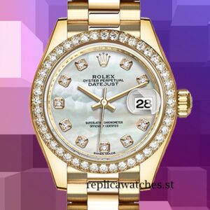 Rolex Datejust m279138rbr-0015 Ladies 28mm Automatic Gold-tone