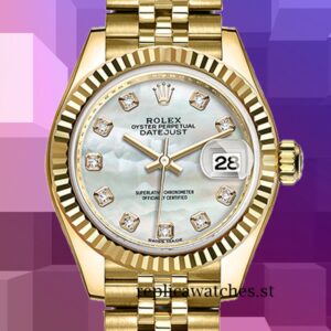 Rolex Datejust m279178-0025 28mm Ladies Mother of Pearl Dial Gold-tone