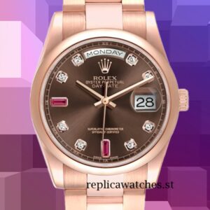 Rolex Day-Date Men's 118205 36mm Rose Gold-tone