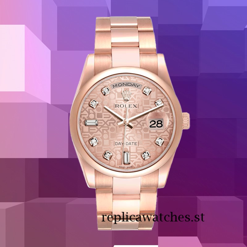 Rolex Day-Date m118205f-0062 Men's 36mm Rose Gold Jubilee Dial Automatic - Image 2