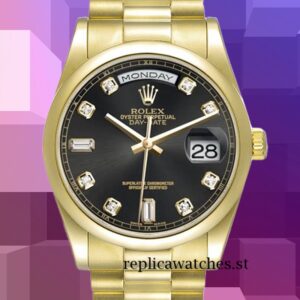 Rolex Day-Date 118208-83208 36mm Men's Black Dial