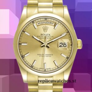 Rolex Day-Date 36mm 118208-0062 Men's Champagne Dial Automatic