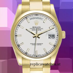 Rolex Day-Date Men's 118208 36mm Automatic White Dial