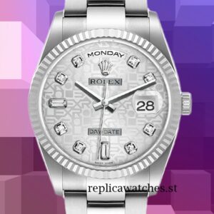Rolex Day-Date 118239-0143 Men's 36mm Silver Jubilee Dial