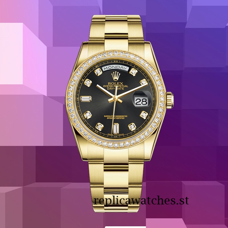 Rolex Day-Date 36mm m118348-0096 Men's Black Dial - Image 5